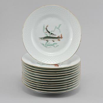 FISKTALLRIKAR, 12 st, Bing & Gröndahl, 1900-talets andra hälft.