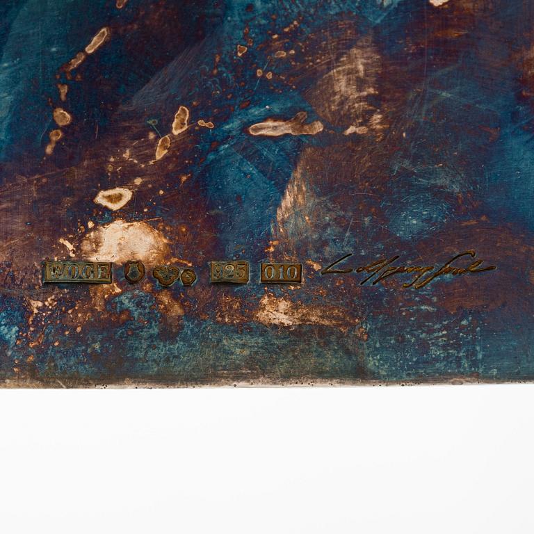 Wolfgang Gessl, Fat på fot, sterlingsilver, delvis förgyllt, Stockholm 1988.