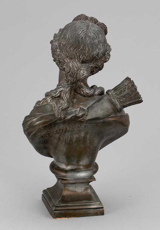 OKÄND KONSTNÄR, byst, metall. 1800/1900-tal.