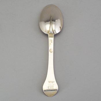 A SWEDISH SILVER SPOON, mark of Petter Lund, Nyköping 1709. Weight c. 49 g.