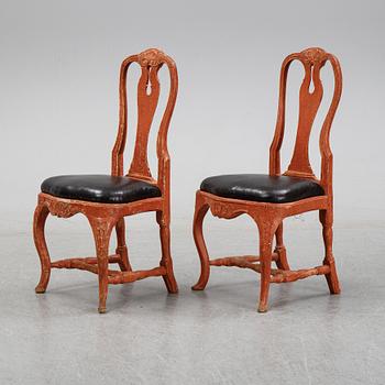 A pair of rococo chairs, mid 18th Century.