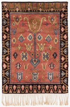 Wall hanging/rug, knotted pile, 1930s, approx. 194 x 138 cm.