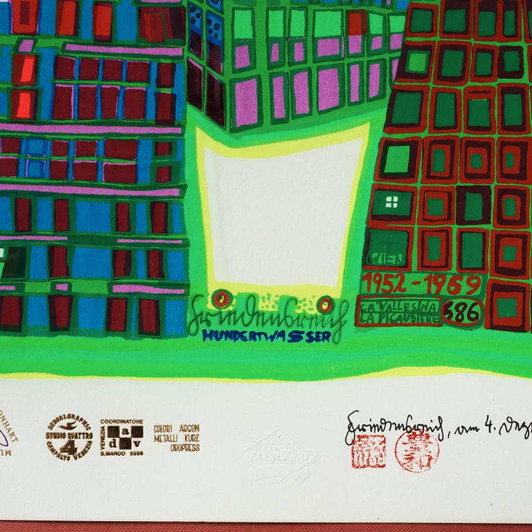Friedensreich Hundertwasser, "Good Morning City - Bleeding Town".
