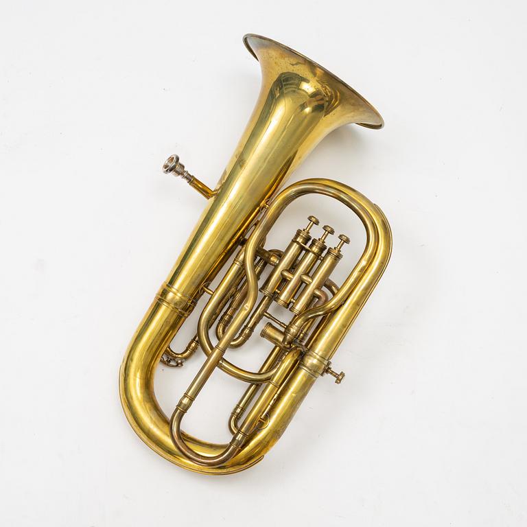 A brass Baritone horn, 'King Line', 20th Century.