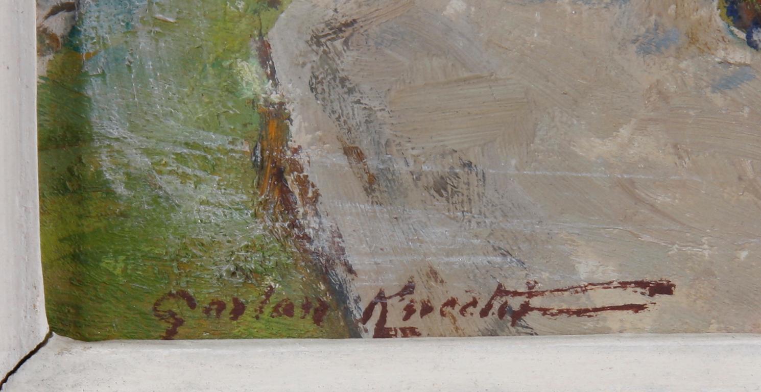 KNECHT, GASTON. Olja på pannå. Sign.