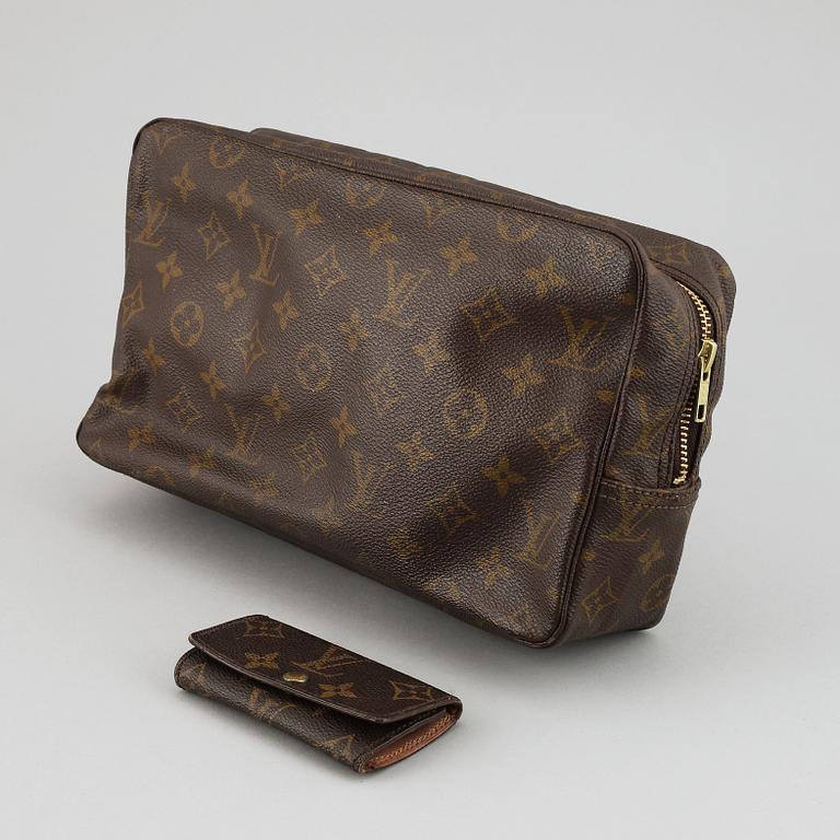 LOUIS VUITTON, a 'Trousse toilette 28' toilet bag and a key case.