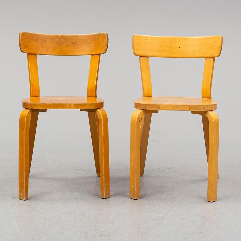 Six model 69 chairs by Alvar Aalto, Aalto Möbler.