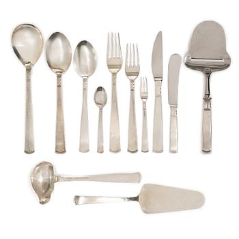 Jacob Ängman, A Swedish silver cutlery set, "Rosenholm", GAB, Stockholm and Eskilstuna, including year mark 1981 (56 pieces).