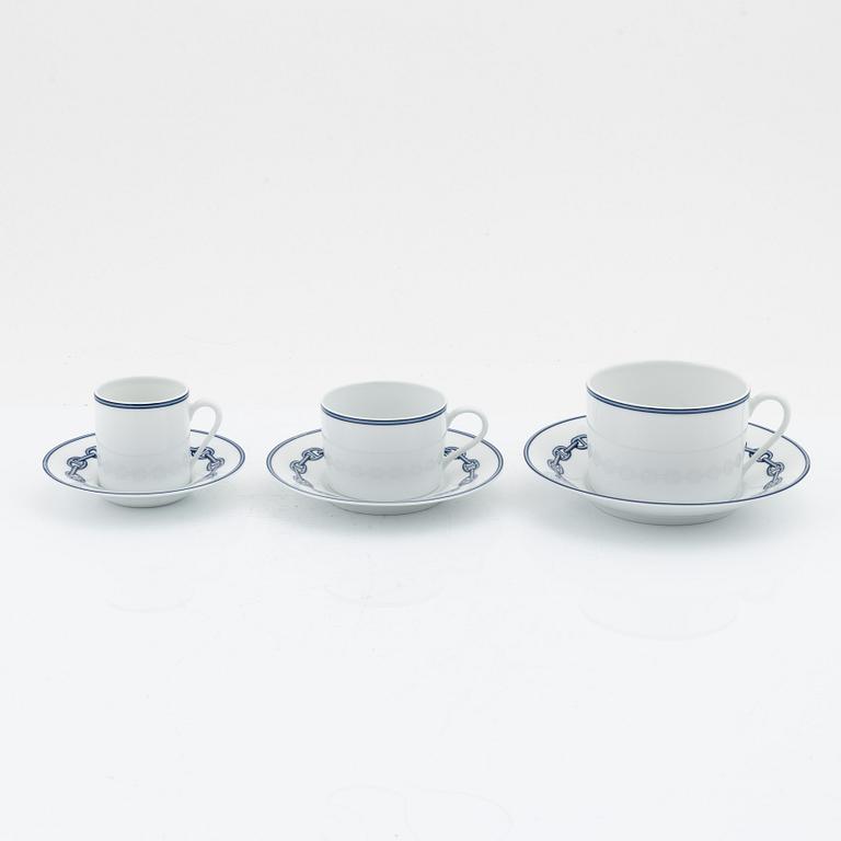 Hermès, a 39-piece tea- and coffee porcelain service, 'Chaine d'ancre', Paris, France.
