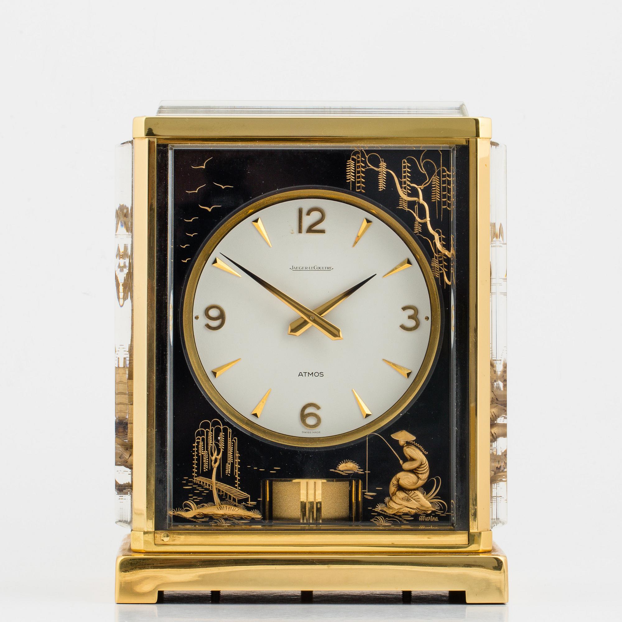 JAEGER-LE COULTRE, Atmos, "Black Chinoiserie Marina", table clock, 24 x 18,5 x 12,5 cm.