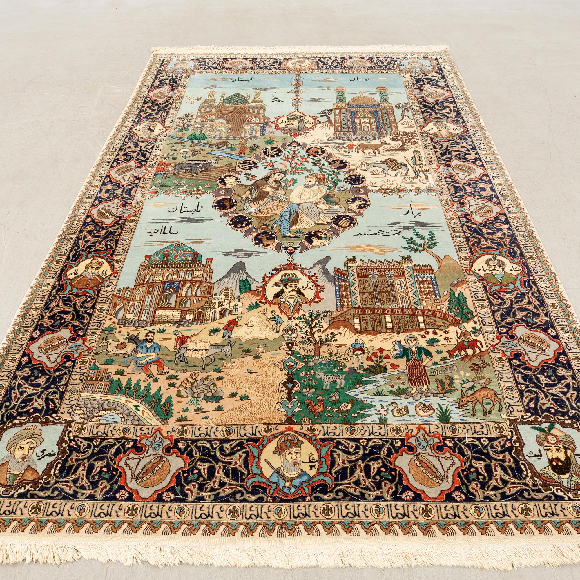 Tabriz carpet semi-antique, approx. 283x170 cm.