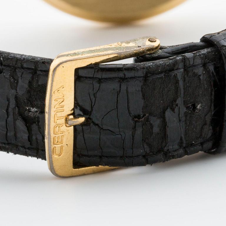 A Certina 18k gold quartz wrist watch, 1991.