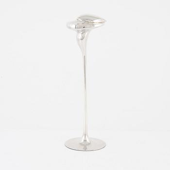 Poul Havgaard,  a sterling silver 'Soul' sculptural candlestick, Lapponia Finland 1982.