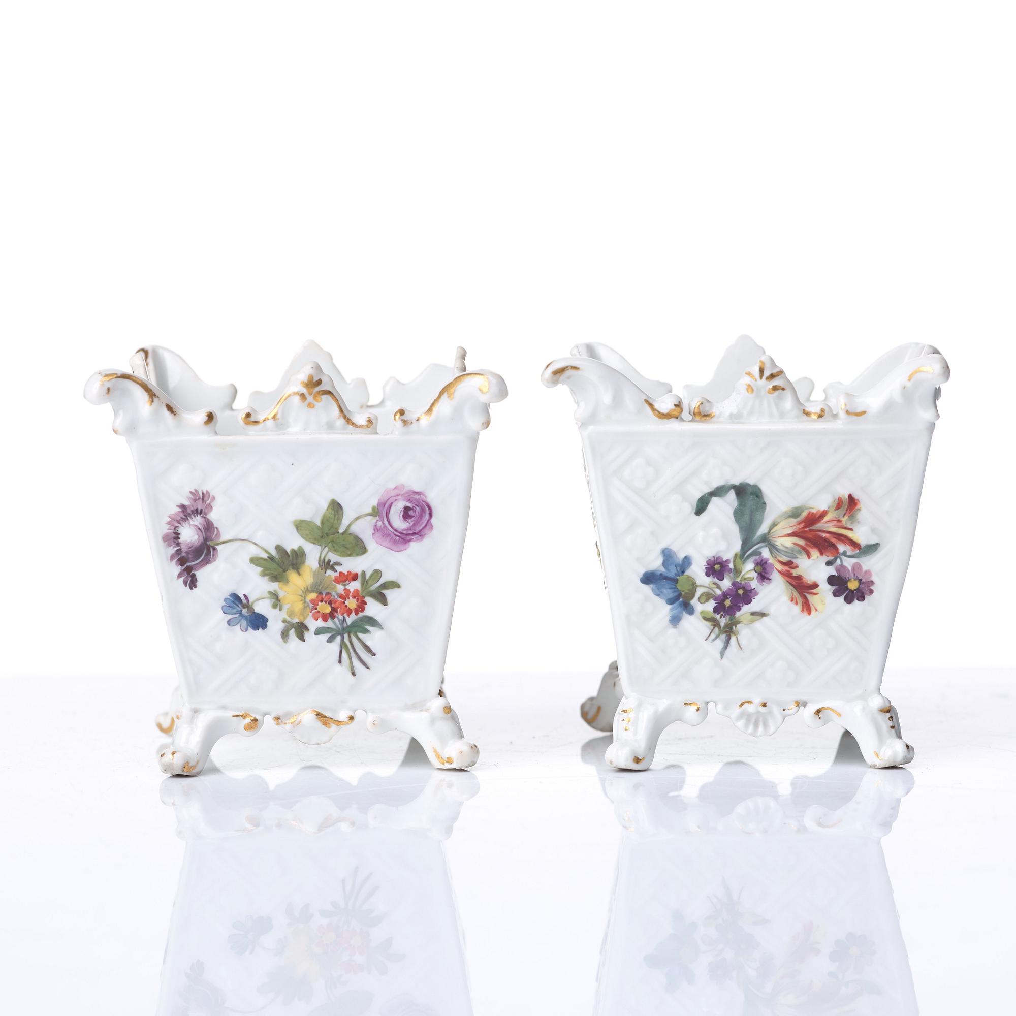 MINIATYRYTTERFODER, porslin. Meissen, 1700-talets mitt.