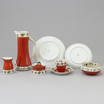 SERVISDELAR, 21 delar, porslin, "Folklore" Porsgrunds Porselaensfabrik, Norge, 1900-talets första hälft.