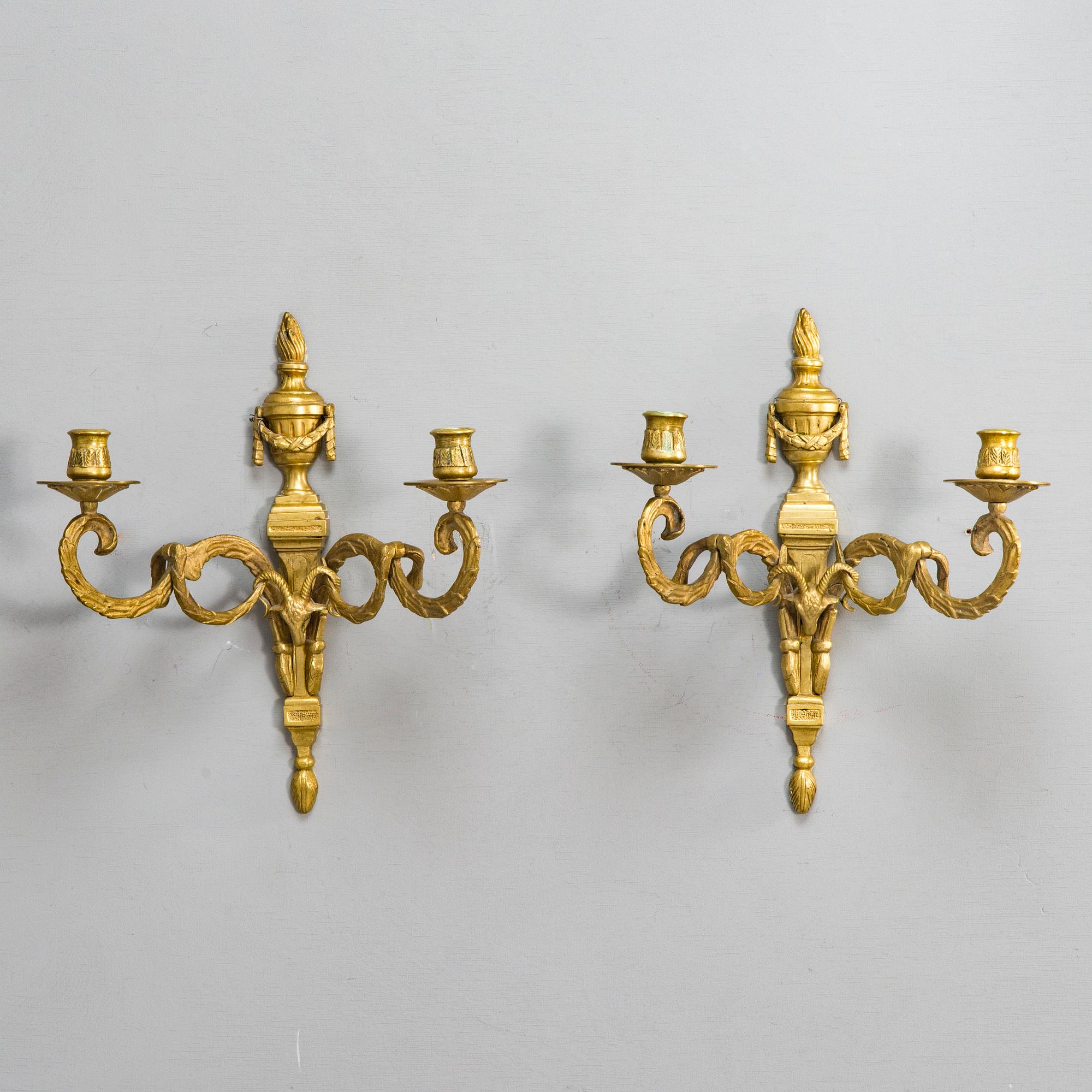 A pair of early 20th century wall candelabra.