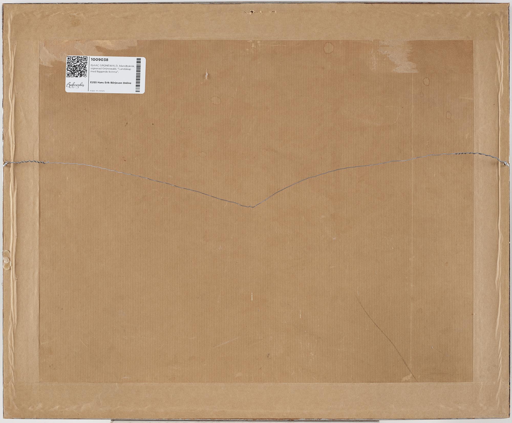 ISAAC GRÜNEWALD, mixed media, signed Grünewald. "Landskap med liggande kvinna".