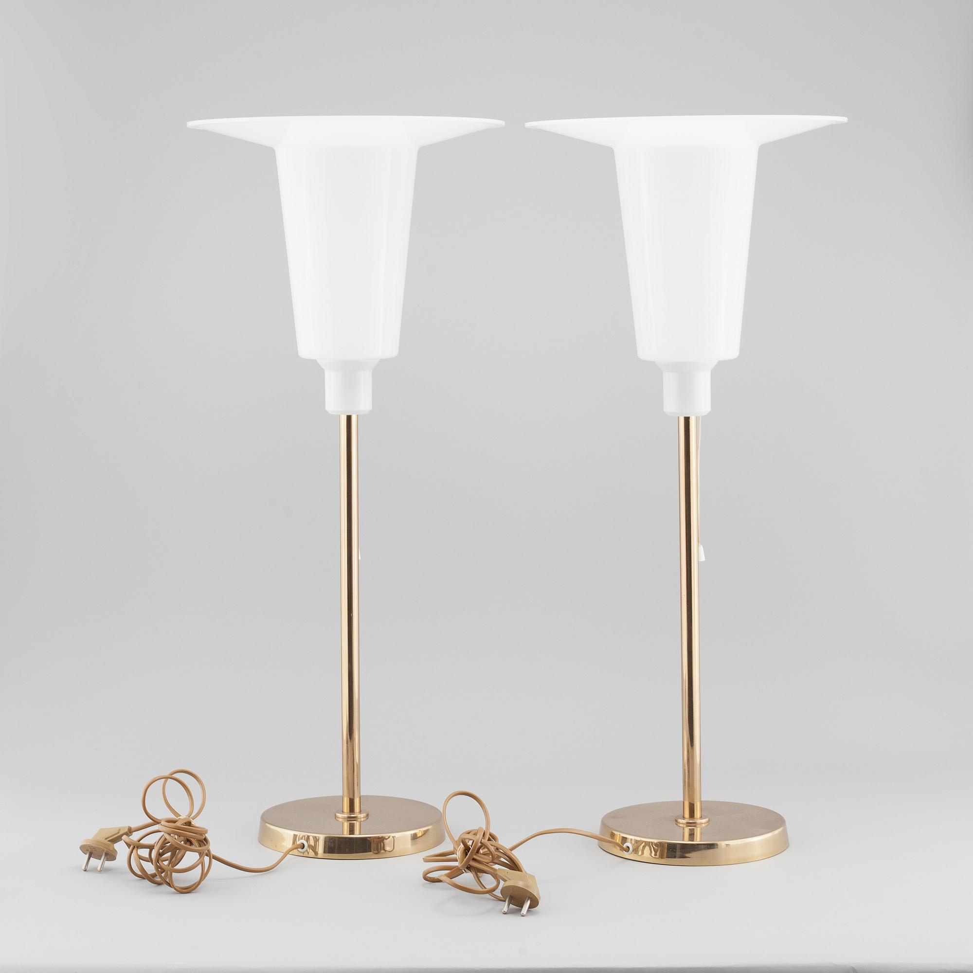 A pair of table lamps by Bergboms, second half of the 20th cenutry.