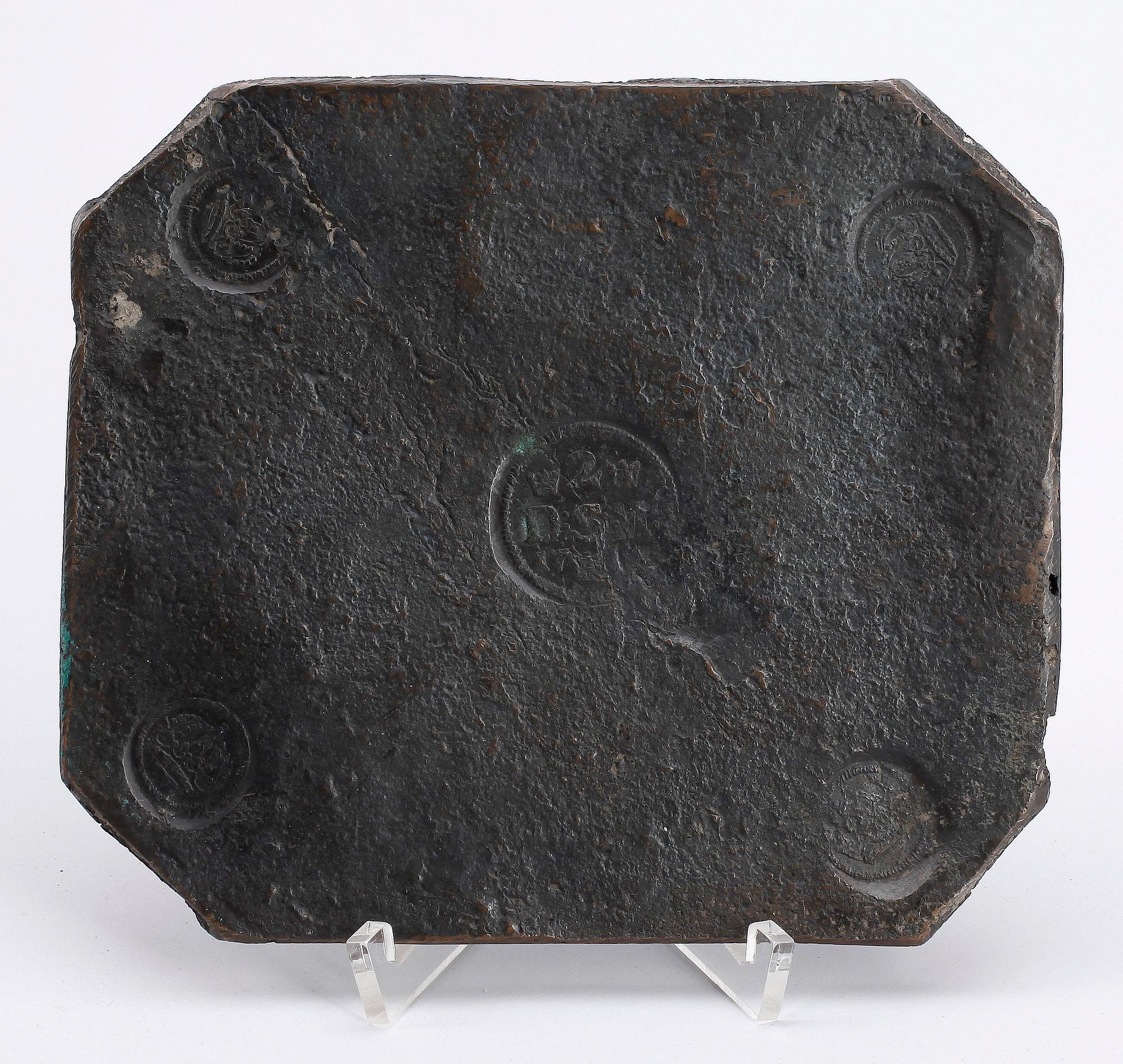 PLÅTMYNT, av kanonmetall, 2 daler silvermynt, Karl XII,
Sverige, 1714.
