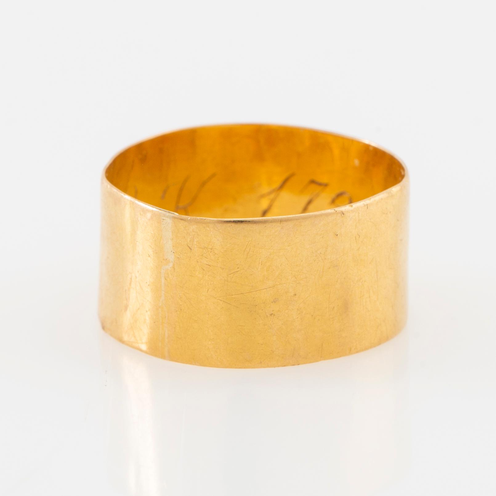 Ring 20K guld sannolikt Lars Ryberg Göteborg 1788-1812.