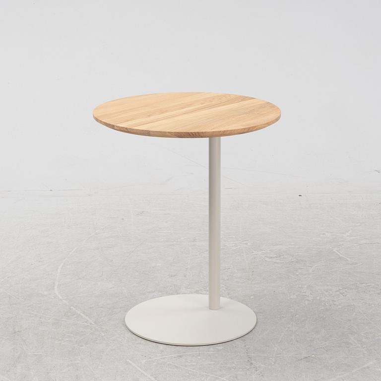 A contemporary 'Pillar' oak and steel side table by Michael H Nielsen for Bolia.