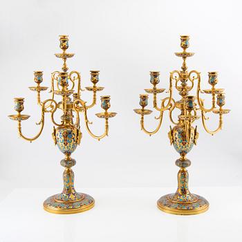 Candelabras, one pair from the first half of the 20th century.