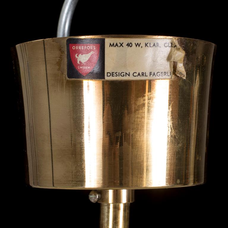 TAKLAMPA, glas. Carl Fagerlund, Orrefors. 1900-tal.