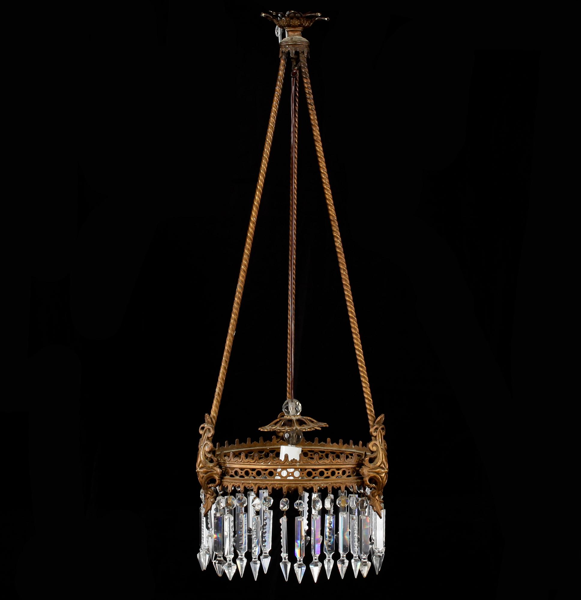 TAKLAMPA, oscariansk, 1800-talets slut. Höjd ca 90 cm.