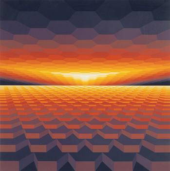 Jean-Pierre Vasarely, färgserigrafi, signerad och numrerad 161/200.