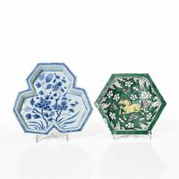 Two Chinese dishes, Qing dynasty, Kangxi (1662-1722).