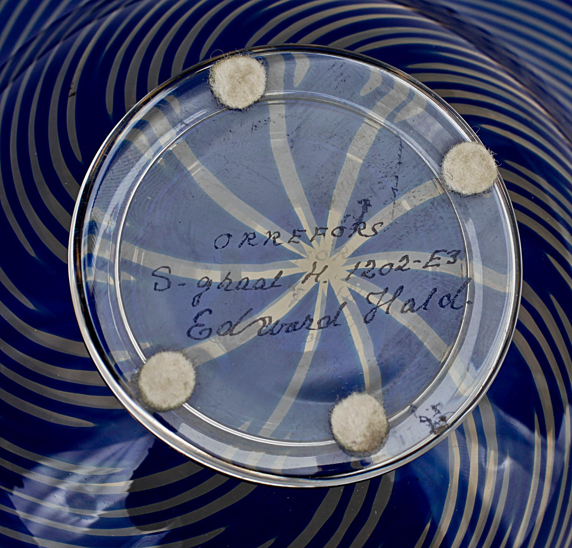 SKÅL, glas, slipgraal, Edward Hald Orrefors. Sign.