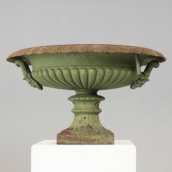 A Swedish 19th century cast iron garden urn by J & C G Bolinder, Stockholm.