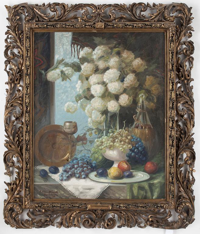 OKÄND KONSTNÄR, olja på duk, otydligt signerad.