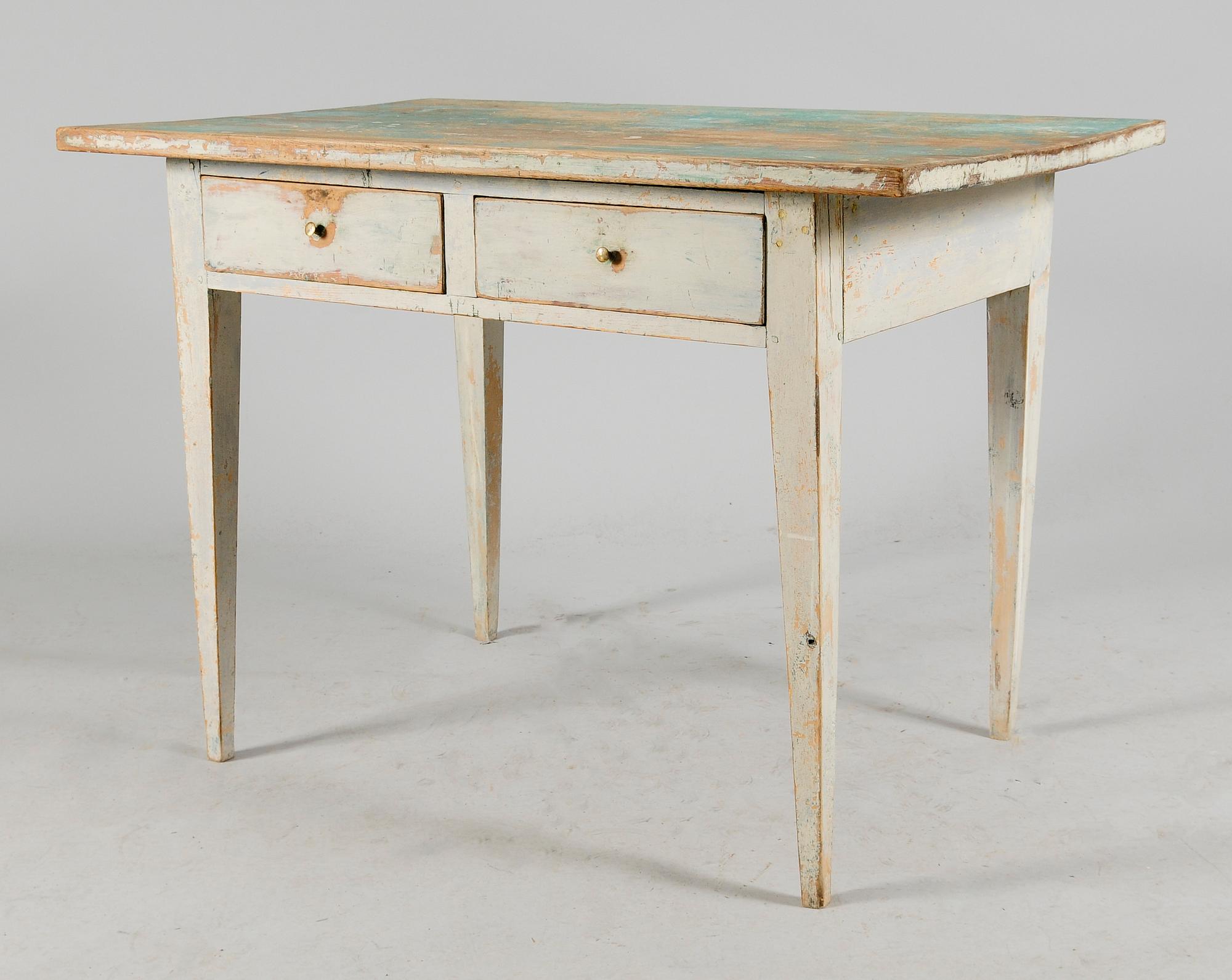 SKRIVBORD, 1800-tal, gråmålat.
