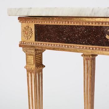 A late Gustavian console table, late 18th Century.