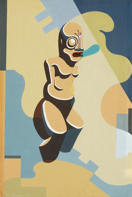 STELLAN MÖRNER, gouache, sign och dat -31.