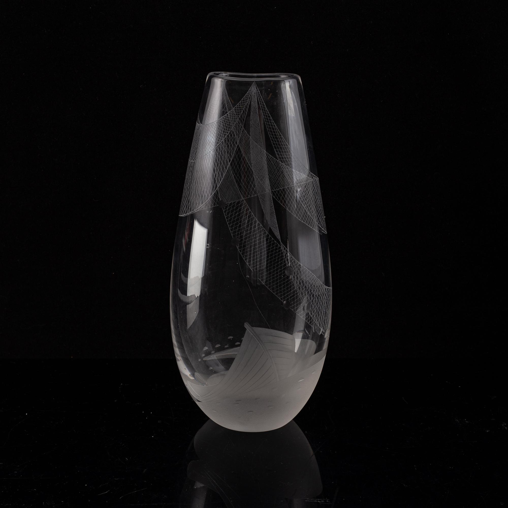 Vicke Lindstrand, vas, glas. Kosta, 1950-tal.