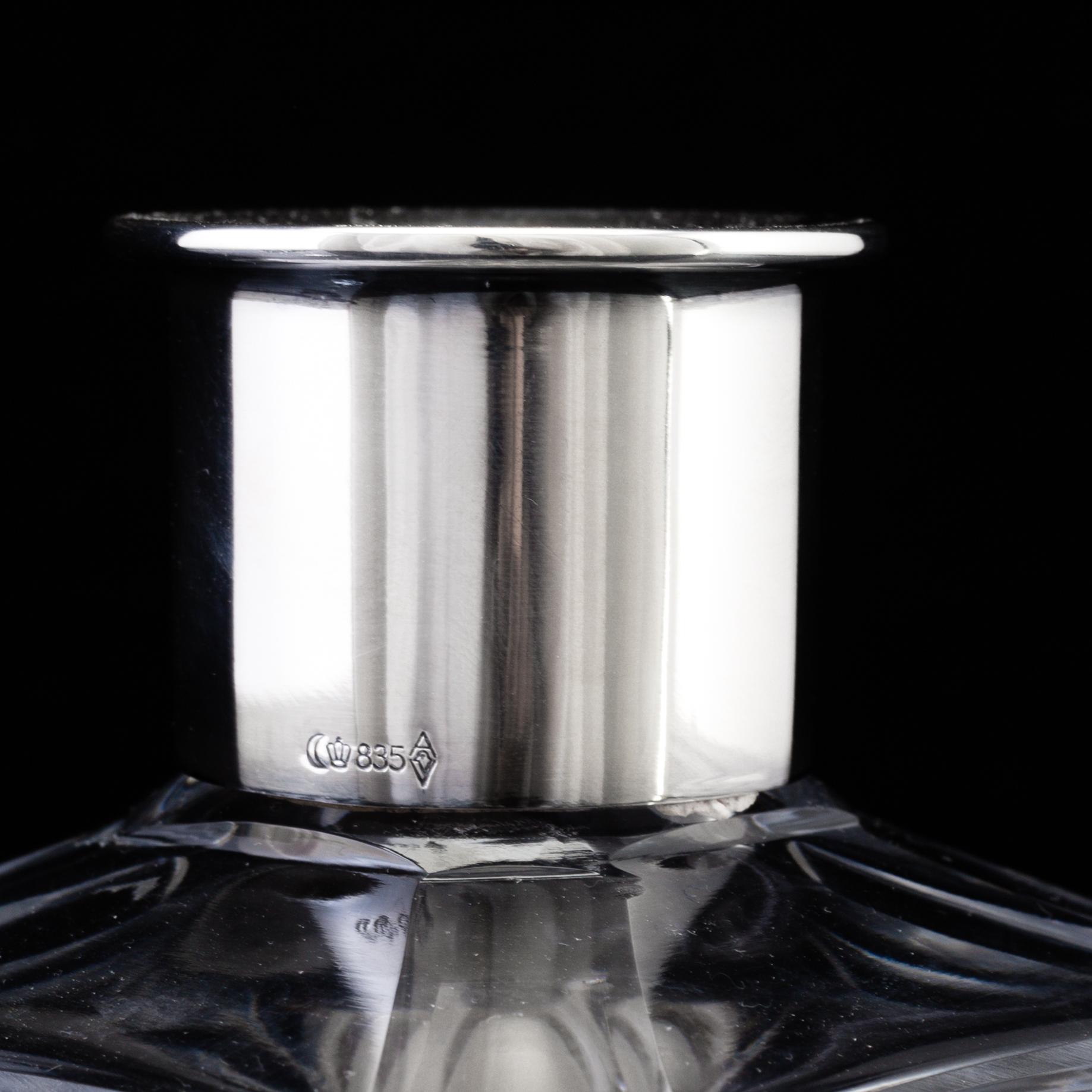 A mid 20th century glass and silver decanter, Germany.