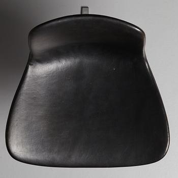 Poul Kjaerholm, a black leather "PK-9" chair, edition E Kold Christensen, Denmark.