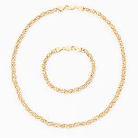 Necklace and bracelet in 18K gold and white gold.