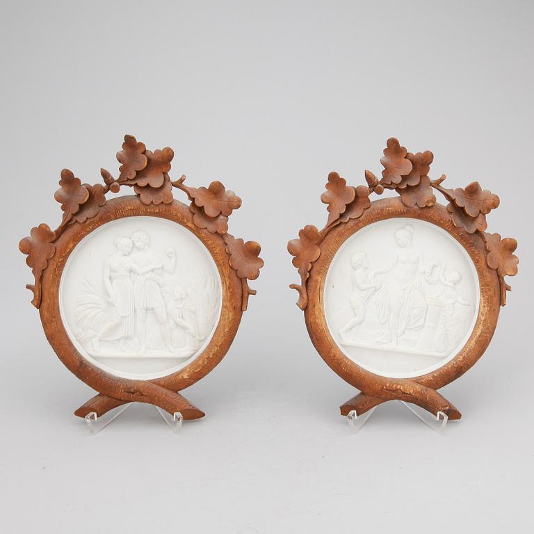 RELIEFER, 4 st, parian, Bing & Gröndal, Danmark.