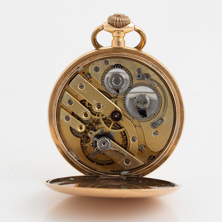 Pocket watch, 14K gold, hunter, 51 mm.