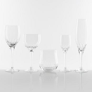 50 pieces of "Prelude" glass, designed by Nils Landberg for Orrefors, Sweden, 20th century.