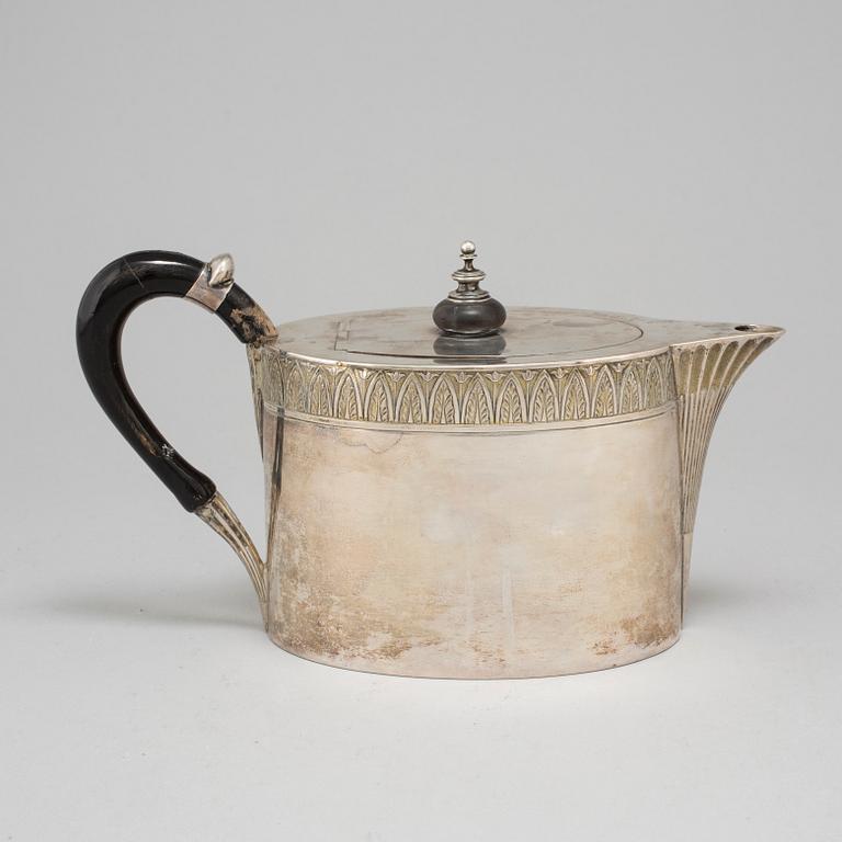 A 19th century silver tea pot, Dresden, Germany, 19th Century.