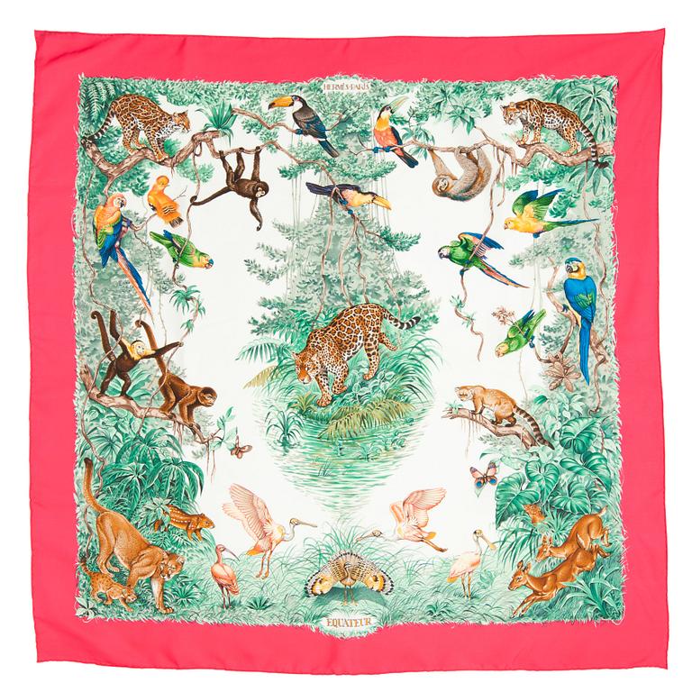 HERMÈS, a silk scarf, "Equateur".