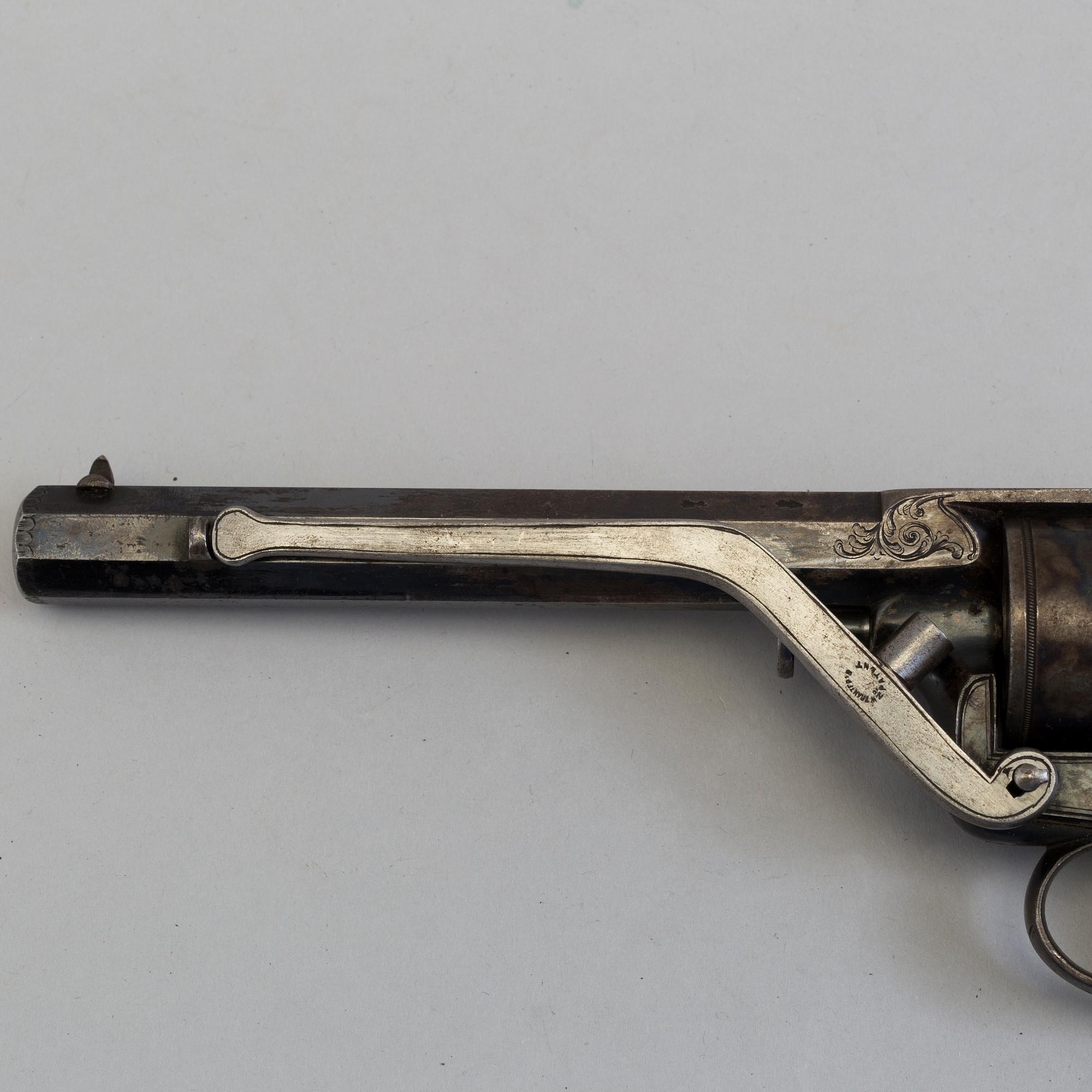 A English double-trigger Tranter revolver from the mid 19th century.