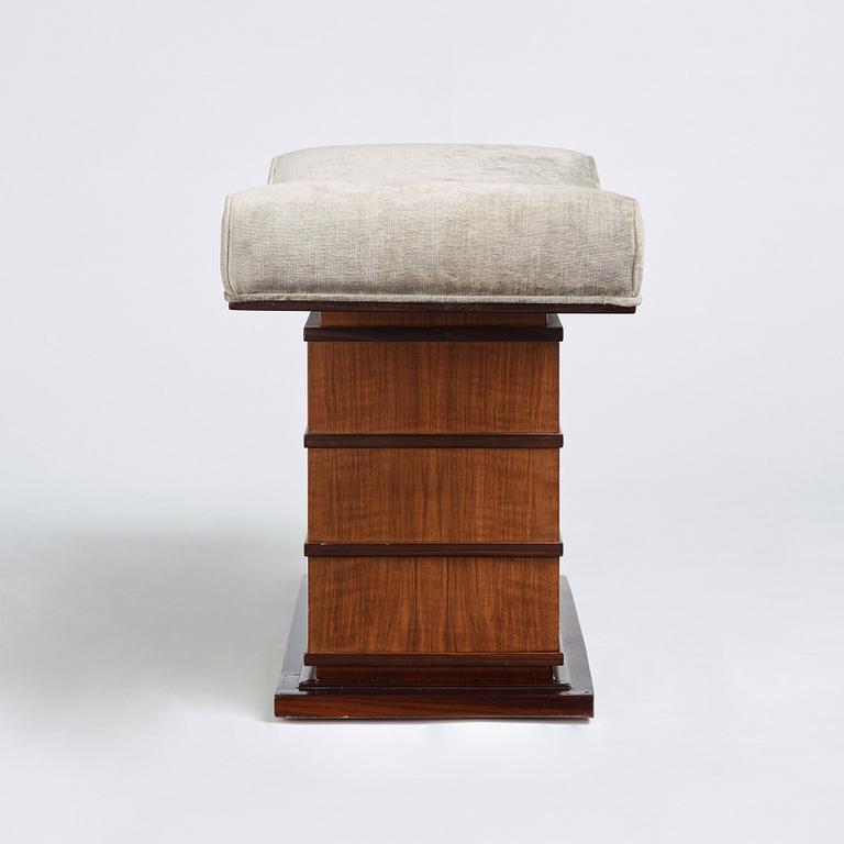 Axel Einar Hjorth, an ebony and walnut tabouret, Nordiska Kompaniet, Sweden May 12th 1928 for the World's Fair in Barcelona 1929.