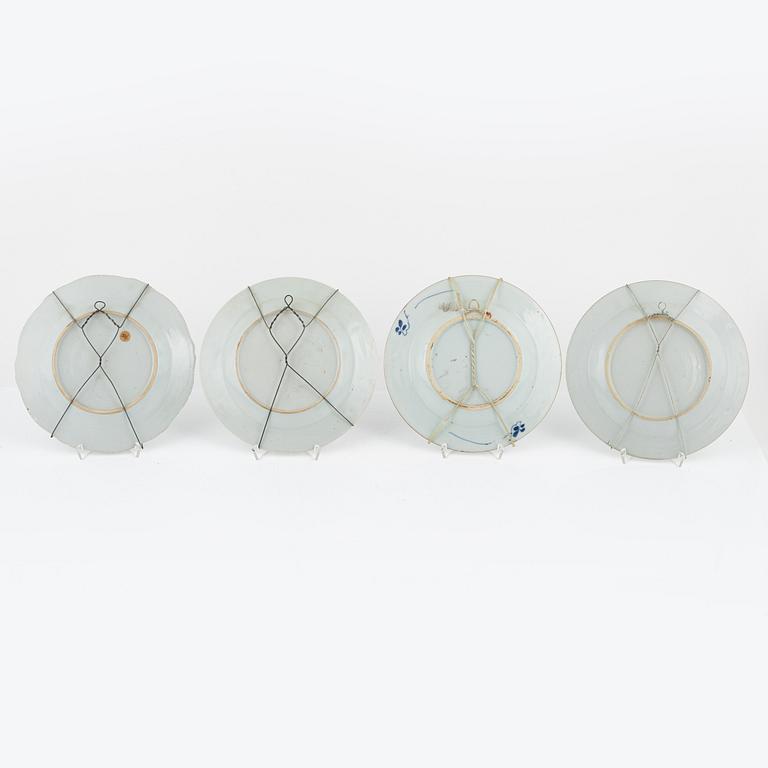 A group of eight Chinese porcelain dishes, Qing dynasty, Qianlong (1736-95) and China, early 20th Century.