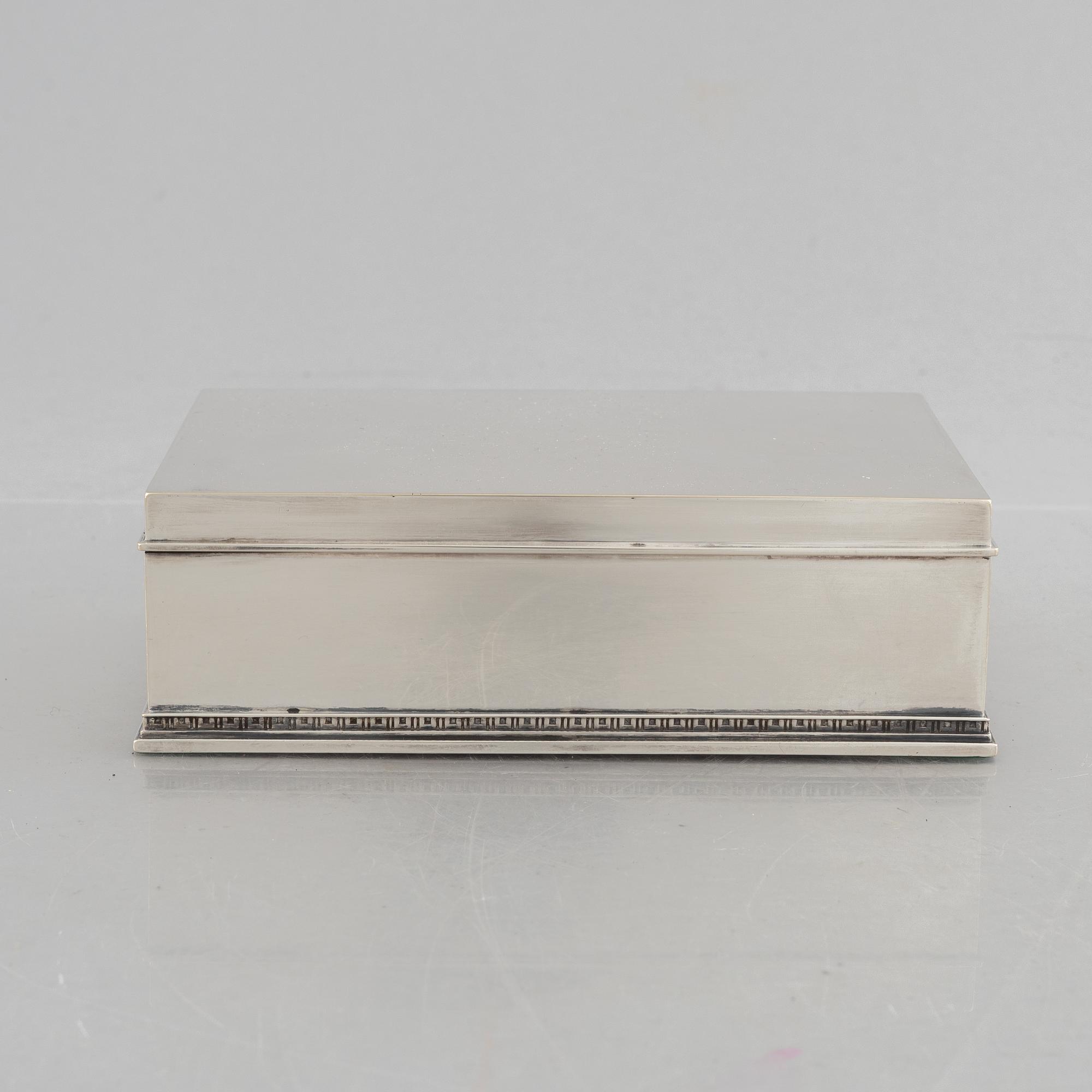 A Swedish silver cigarette case, mark of W.A. Bolin,  Stockholm 1944.