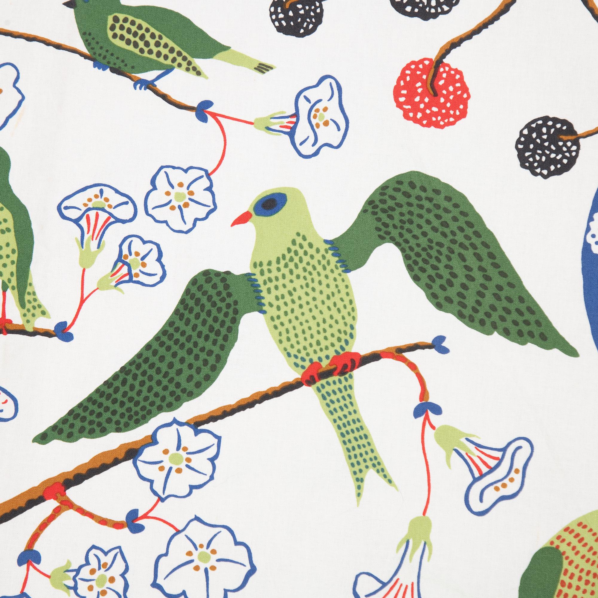 Josef Frank, curtains, a pair, "Green Birds", Svenskt Tenn.